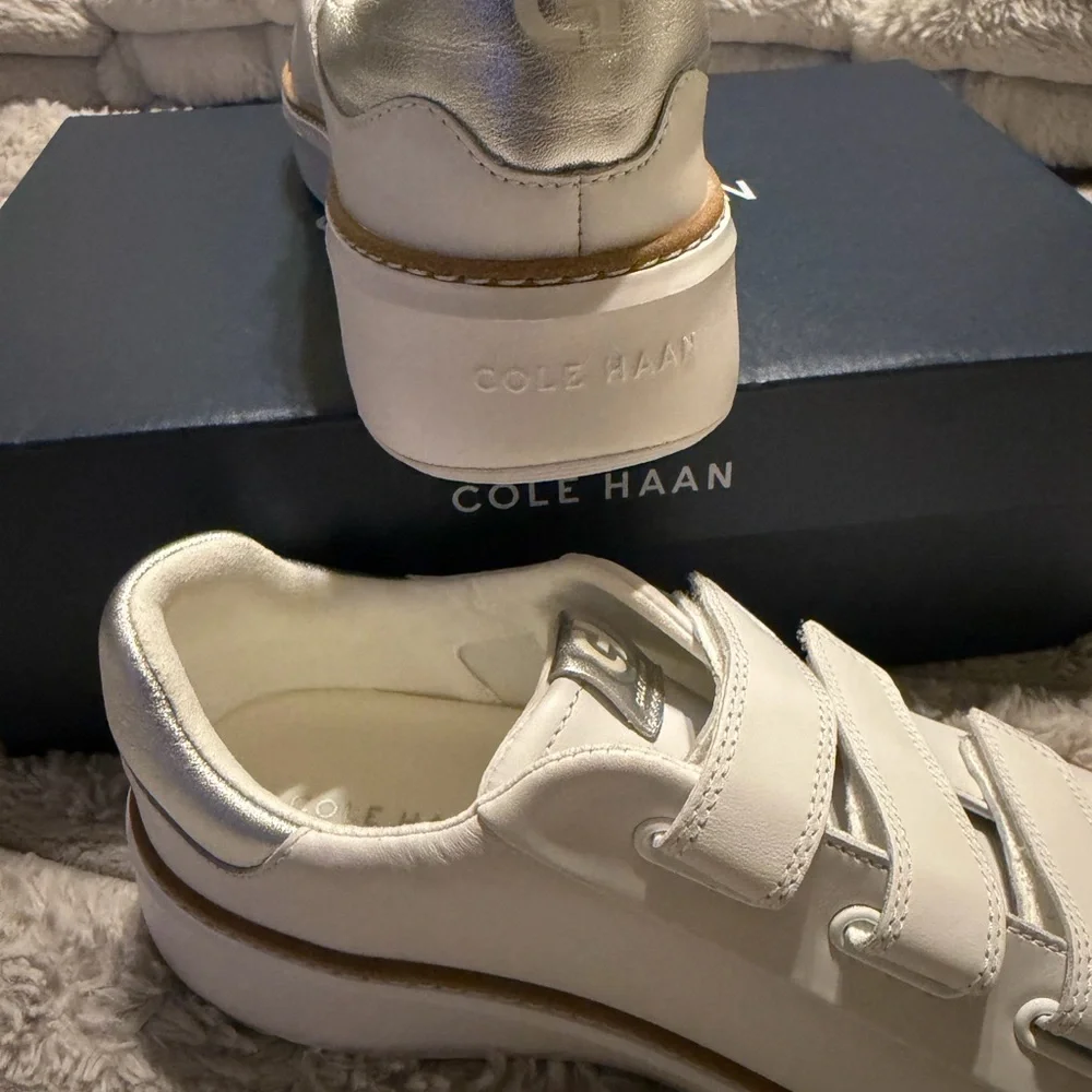 Cole Haan White and Silver Women’s Sneakers - Picture 4 of 6